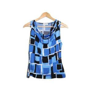Calvin Klein Sleeveless Geometric Print Blouse